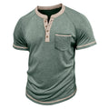 Metro Men's Short-Sleeve Button Vintage Henley Shirt