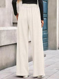 Flow Straight Solid Wide-Leg Trousers