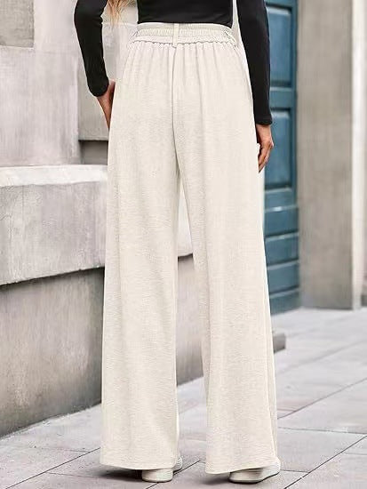 Flow Straight Solid Wide-Leg Trousers