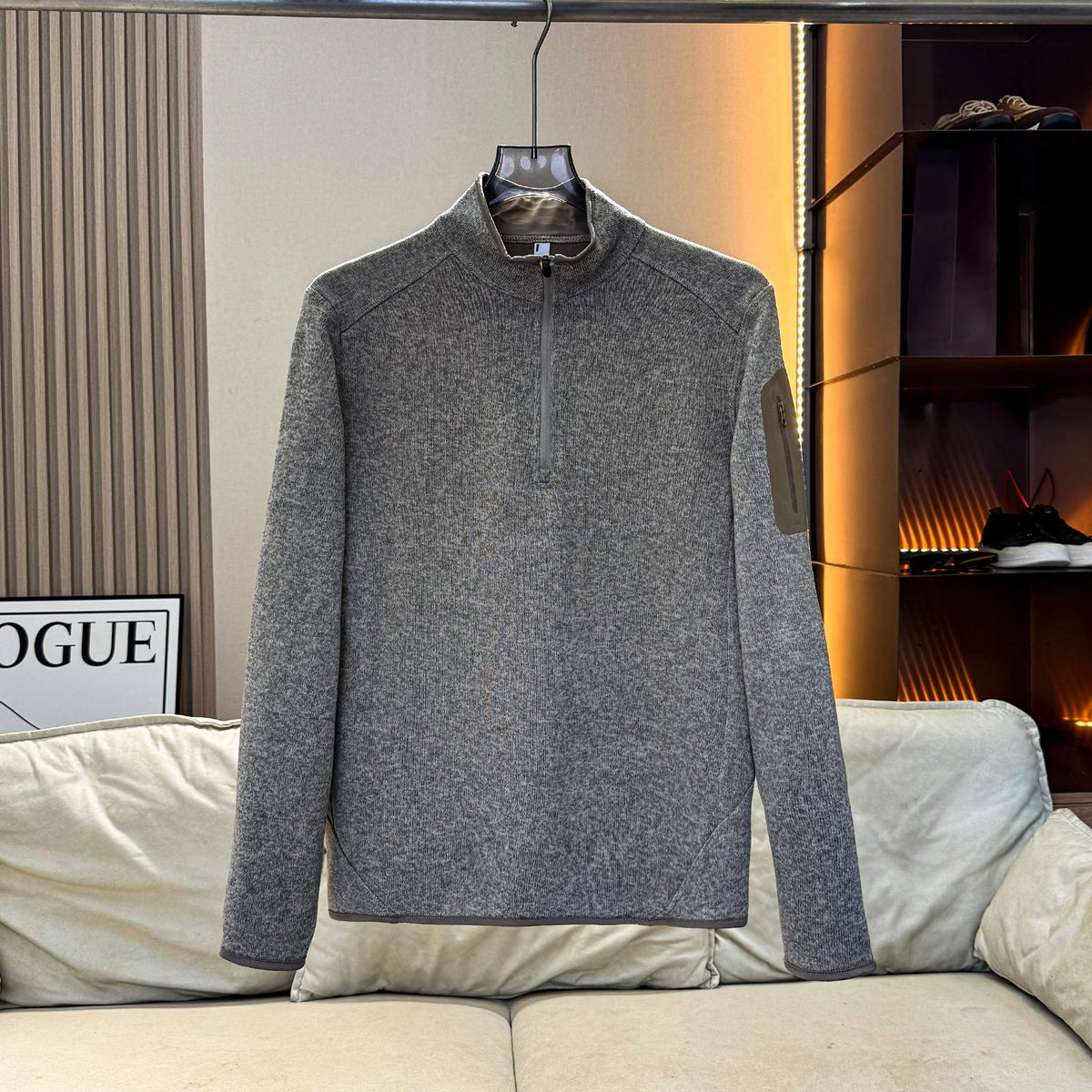 Atlas Men's Fleece-Lined Knit Stand-Collar Pullover