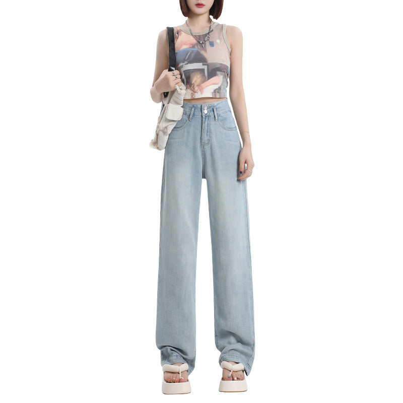 Indigo Quill Wide-Leg Jeans