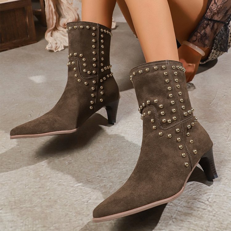 Stride Suede Pointed Ankle Boots