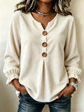 Aurelia Corduroy Long-Sleeve Blouse