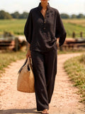Flow Linen Wide-Leg Two-Piece Set