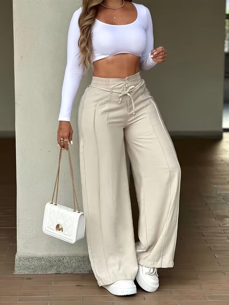 Rover Relaxed Wide-Leg Straight Trousers