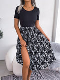 Nova High-Waist Pleated Printed Midi Dress