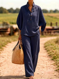 Flow Linen Wide-Leg Two-Piece Set