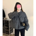 Cove Relaxed Cropped Plaid Puffer Jacket