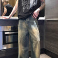 Indigo Men's Washed Retro Straight Jeans