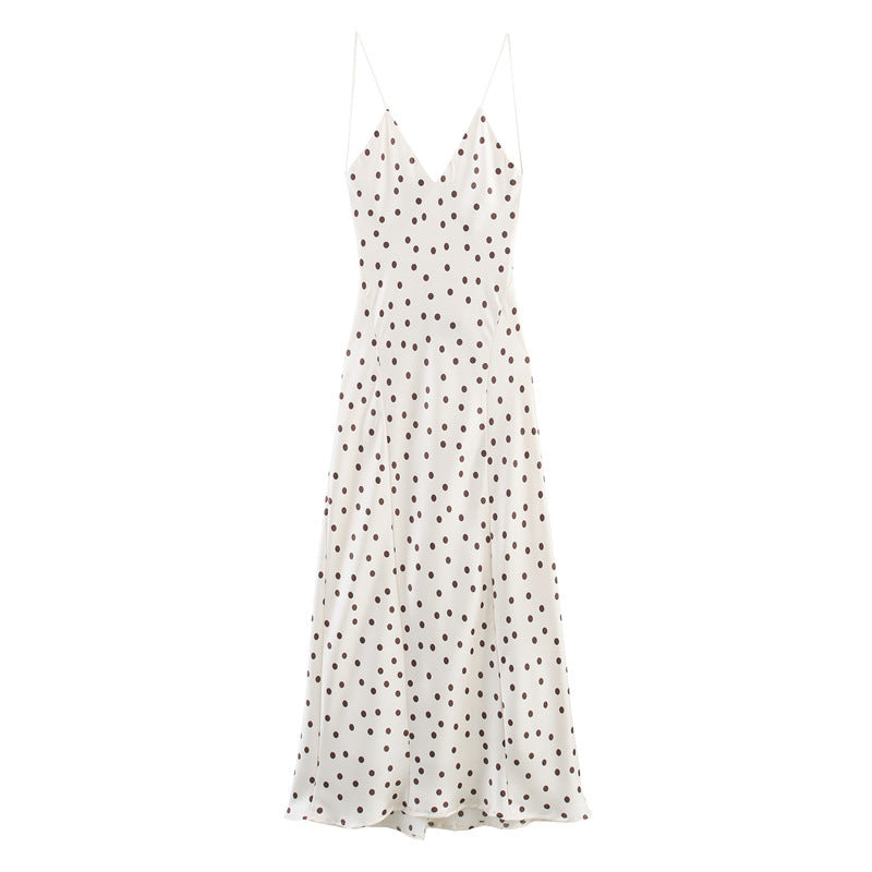 Sway Satin Silky Polka-Dot Midi Skirt