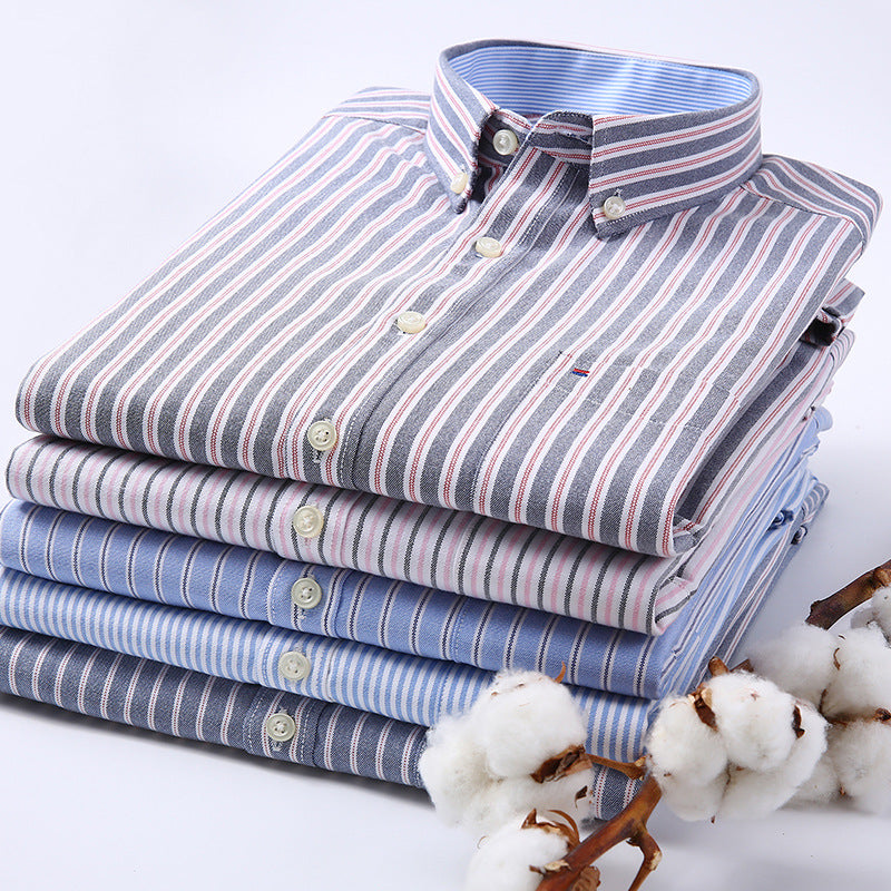 Metro Men's Cotton Long-Sleeve Solid Shirt