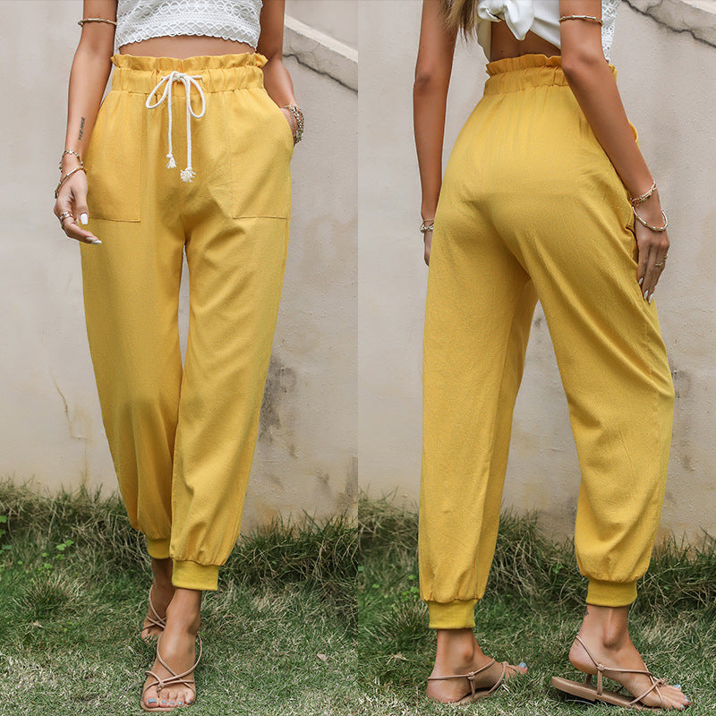 Flow Linen Cotton Drawstring Harem Pants