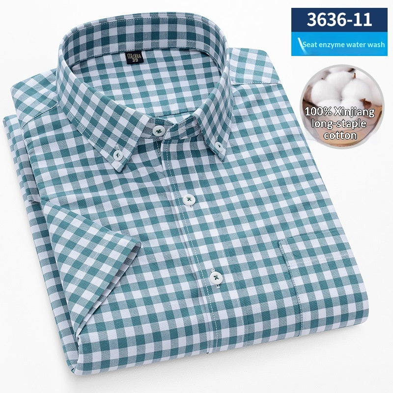Metro Men's Cotton Short-Sleeve Oxford Shirt