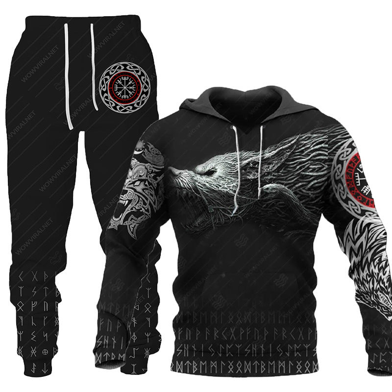District Men's Hooded Printed 3D-Print Tracksuit
