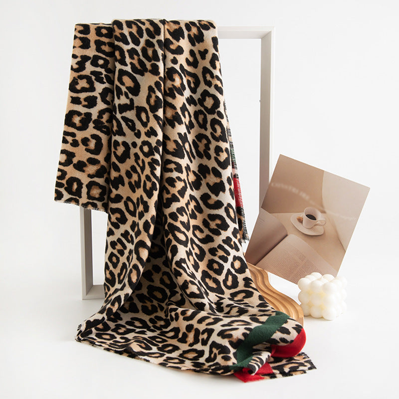 Ember Cashmere Leopard Printed Scarf