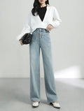 Indigo Elan Wide-Leg Jeans