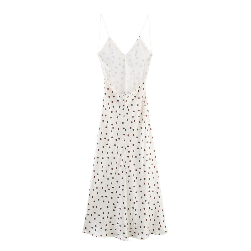 Sway Satin Silky Polka-Dot Midi Skirt