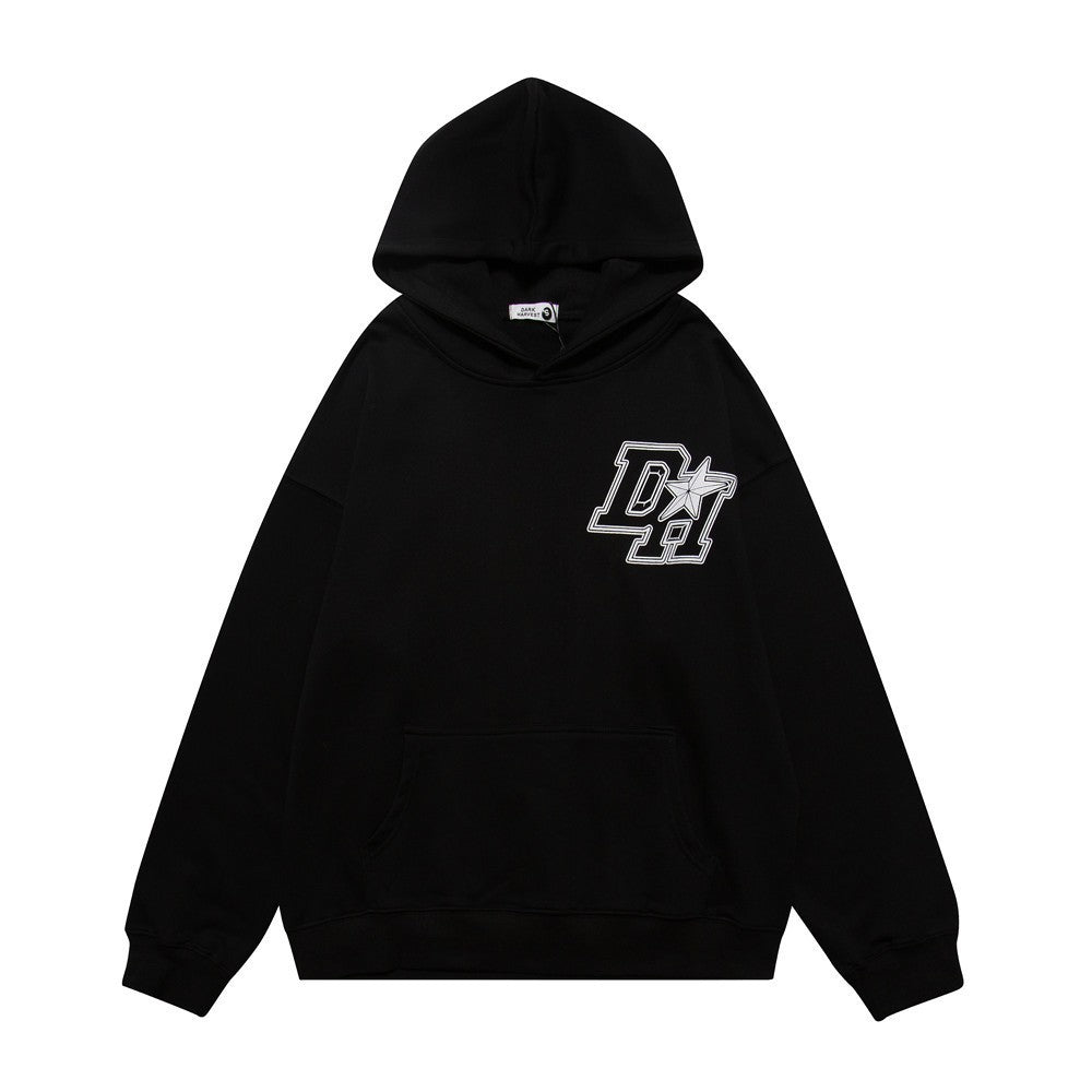District Men's Letter-Print Hoodie with Fleece Option