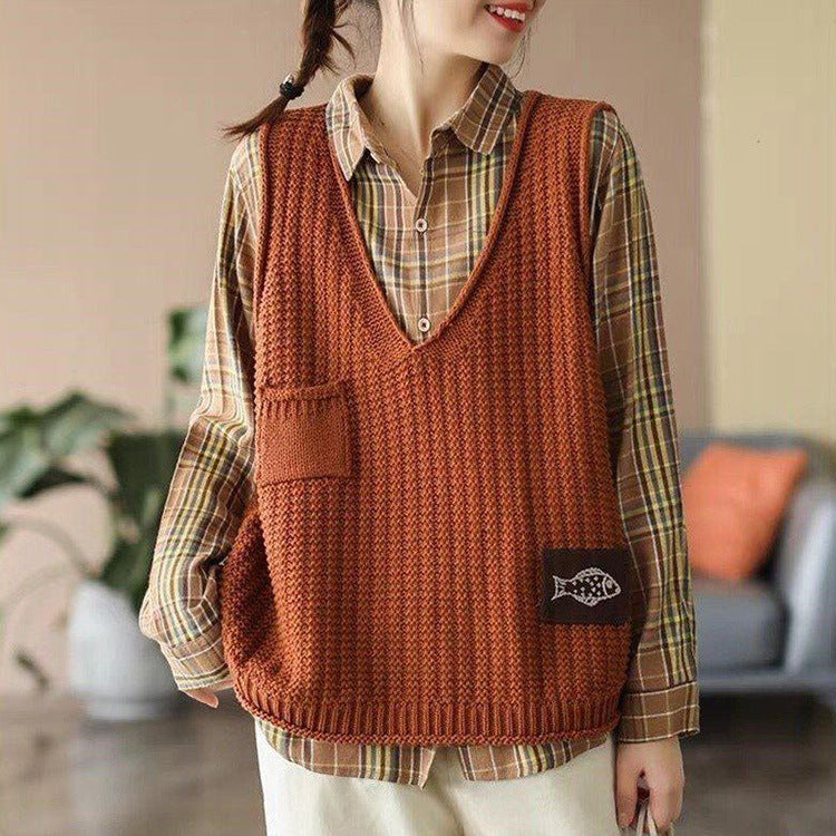 Hearth Knit Relaxed V-Neck Vest