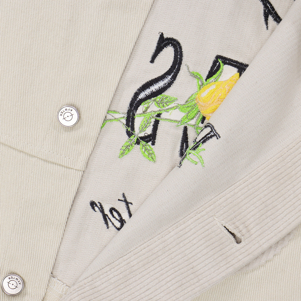 District Men's Letter-Print Embroidered Jacket