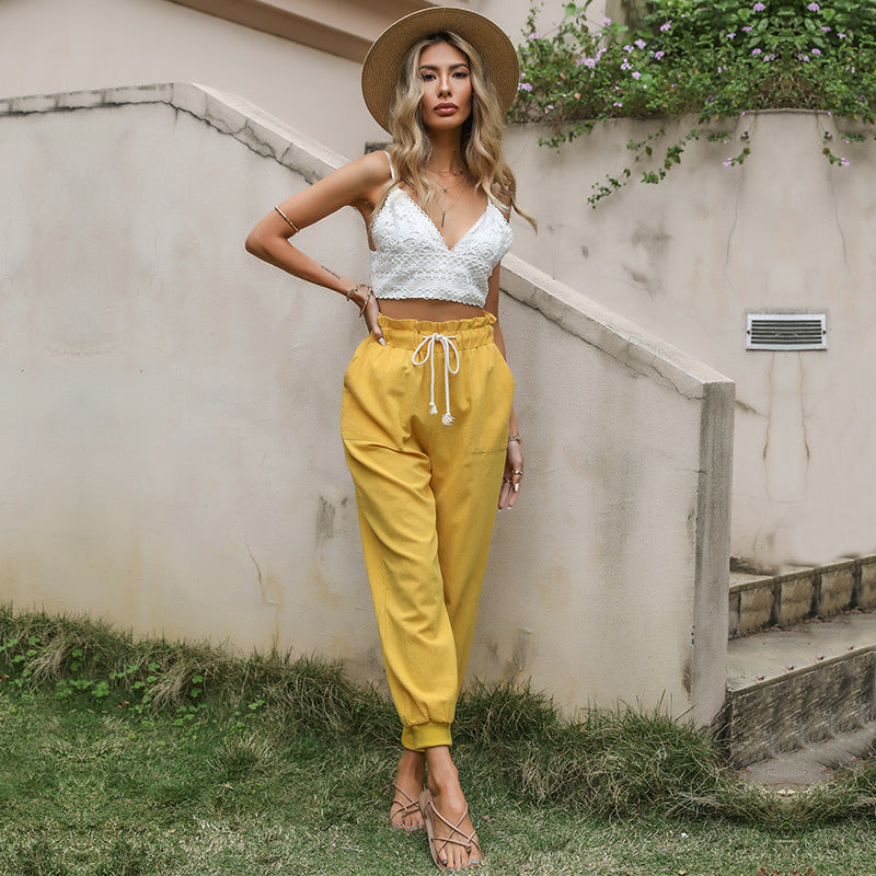 Flow Linen Cotton Drawstring Harem Pants