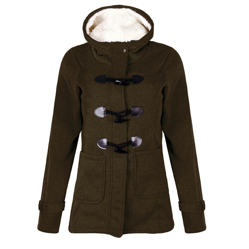 Lumen Wool Hooded Button Coat