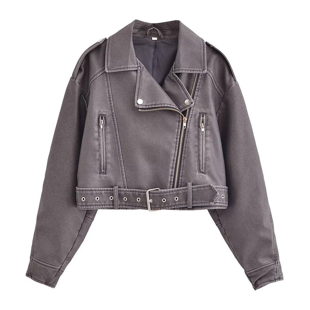 Halo Leather Washed Biker Jacket