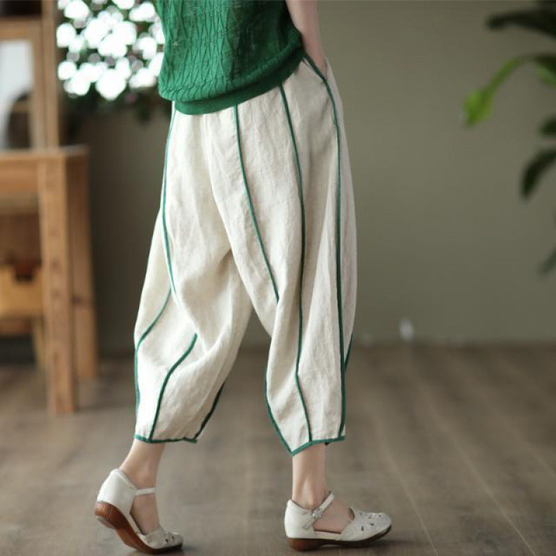 Flow Arden Linen Cotton Cropped Trousers