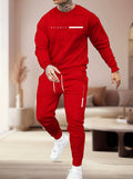 District Men's Long Crew-Neck Printed Co-ord Set