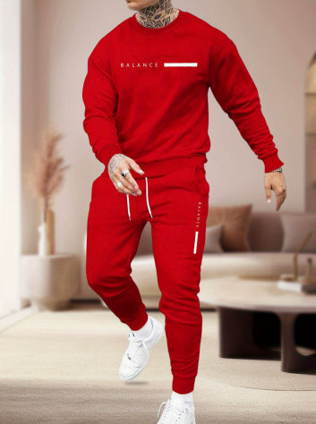 District Men's Long Crew-Neck Printed Co-ord Set