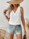 Hearth Knit V-Neck Jacquard Tank Top