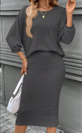 Sera Crew-Neck Retro Minimalist Knit Set
