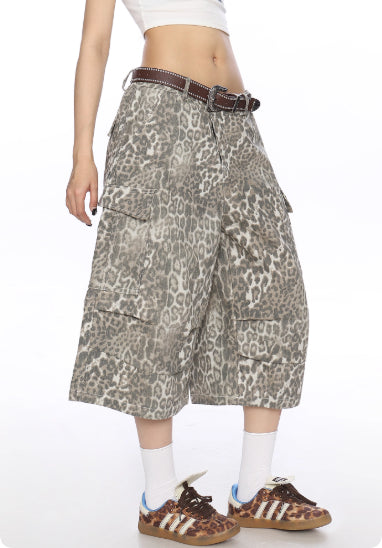 Indigo Denim Leopard Printed Trousers