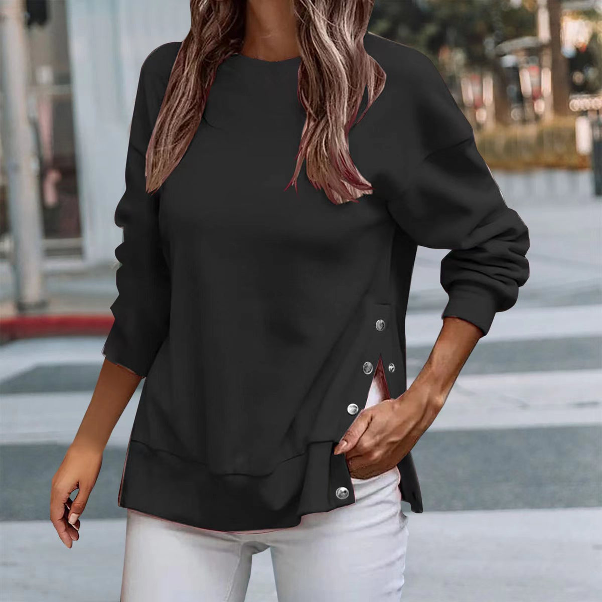 Aurelia Button Pullover