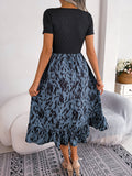 Nova Ruffled Leopard Printed Midi Dress