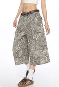 Indigo Denim Leopard Printed Trousers