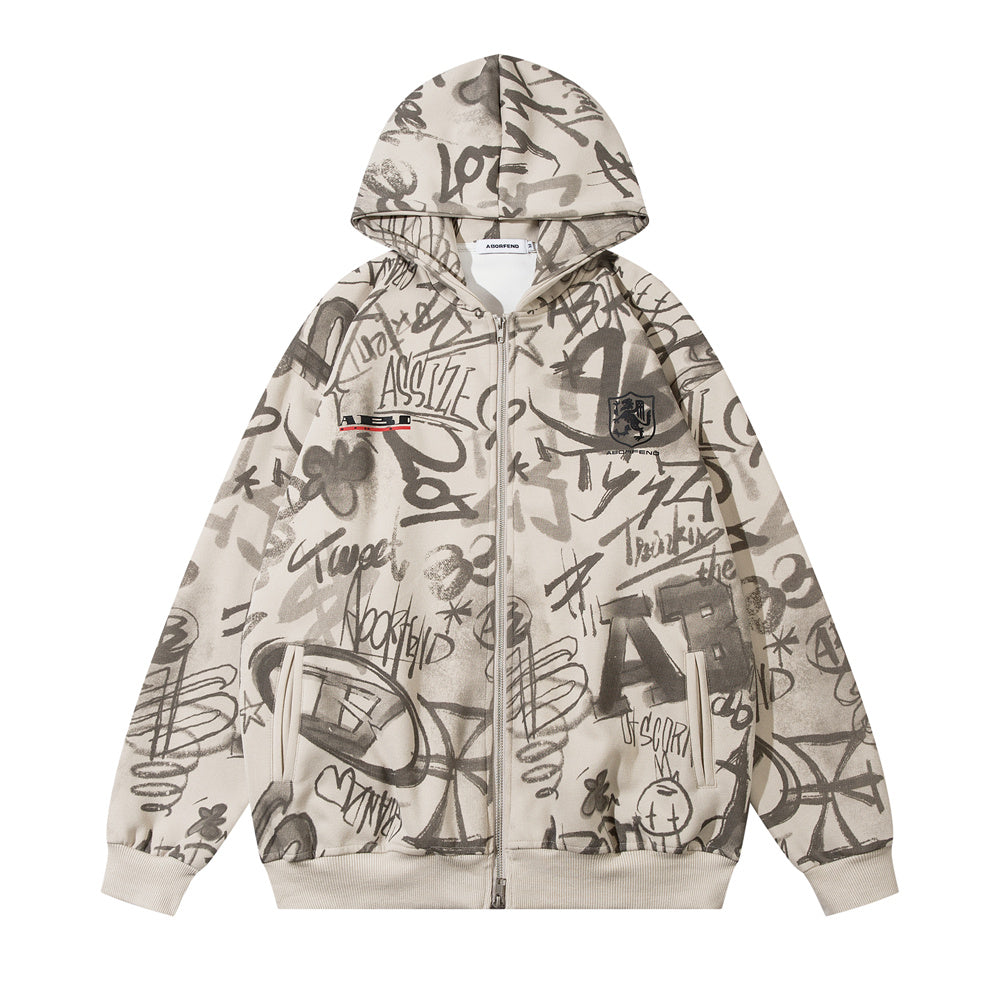 District Men's Graffiti Printed Hoodie