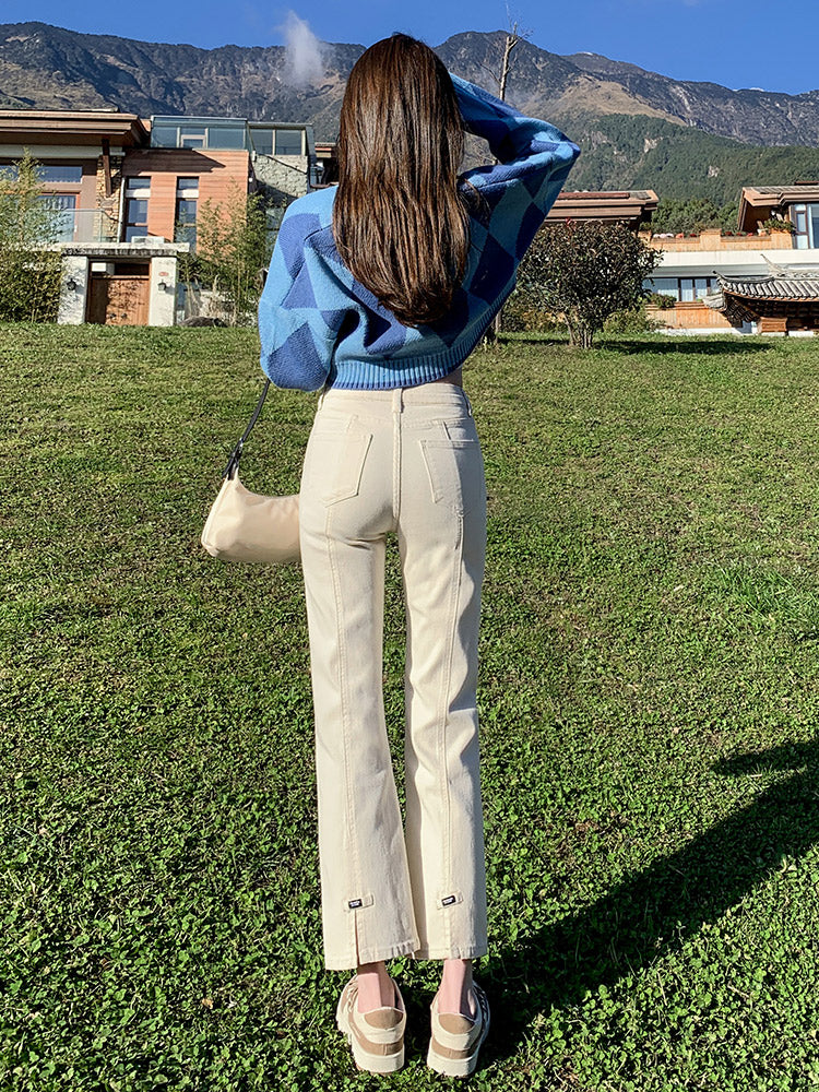 Indigo Arden High-Waist Straight Jeans