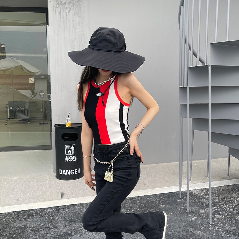 Hearth Knit Slim Contrast Vest