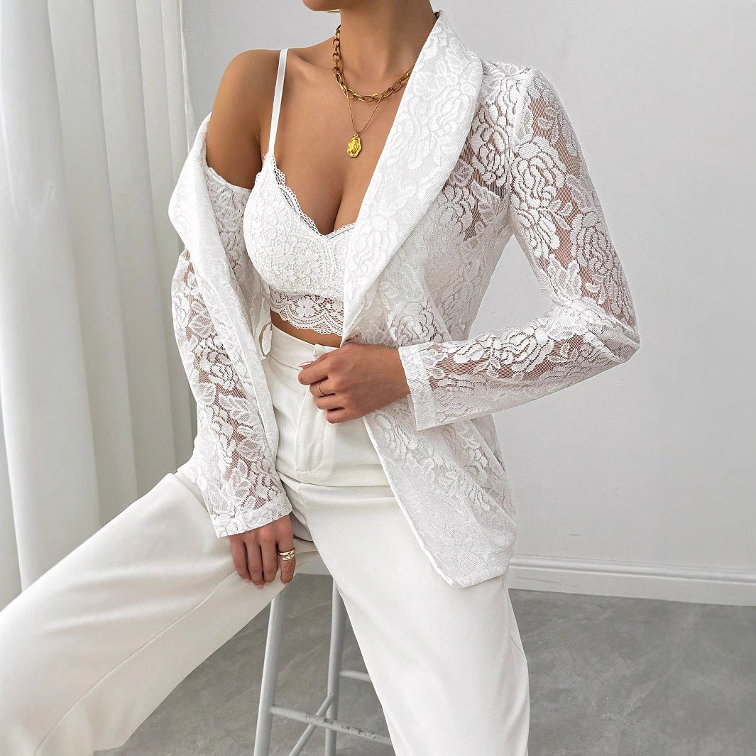 Aurelia Lace Embroidered Blazer