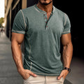 Metro Men's Short-Sleeve Round Henley Shirt