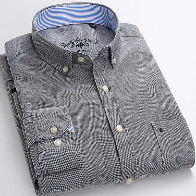 Metro Men's Cotton Long-Sleeve Solid Shirt