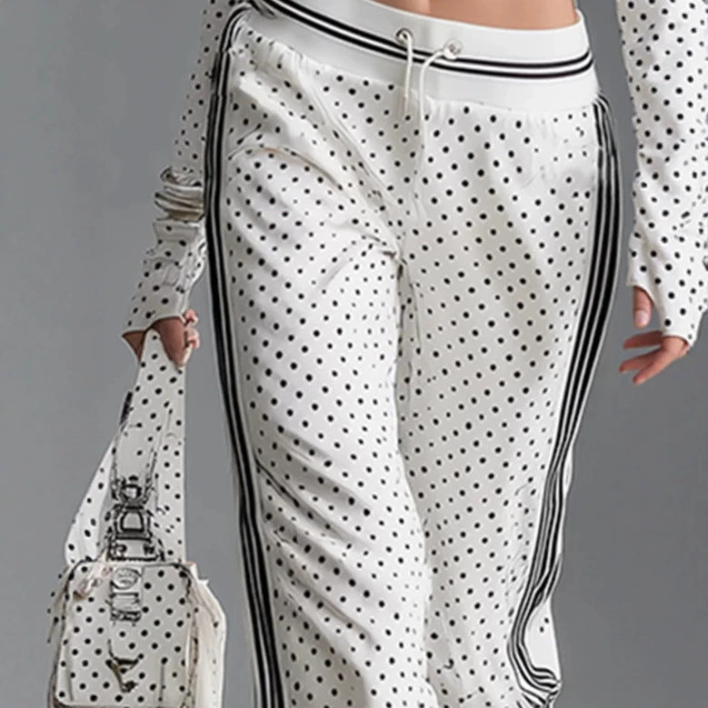 District Men's V-Neck Polka-Dot Tracksuit