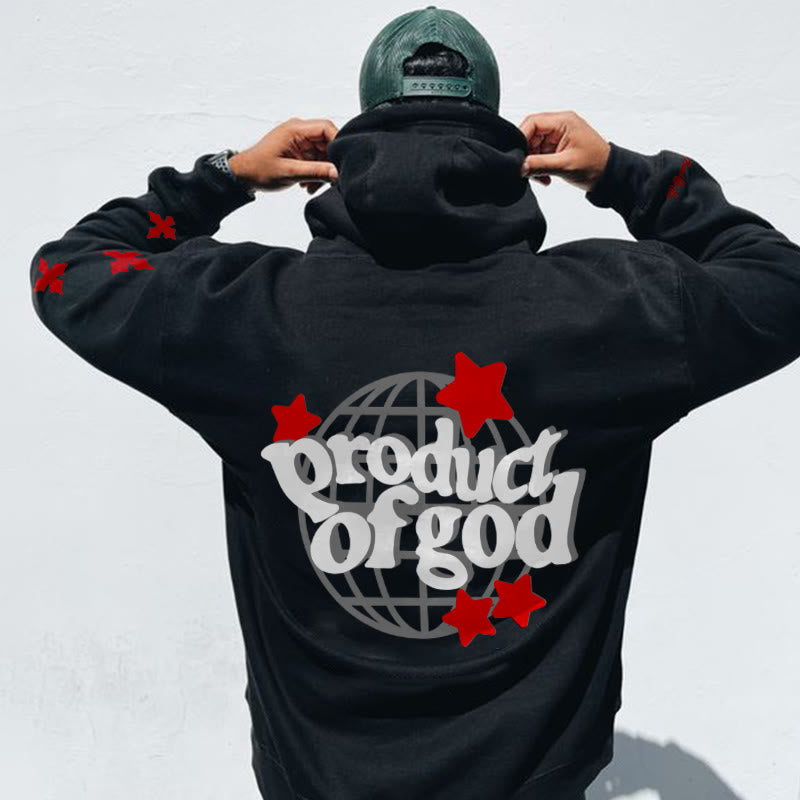 District Men's Drawstring Pocket Printed Hoodie