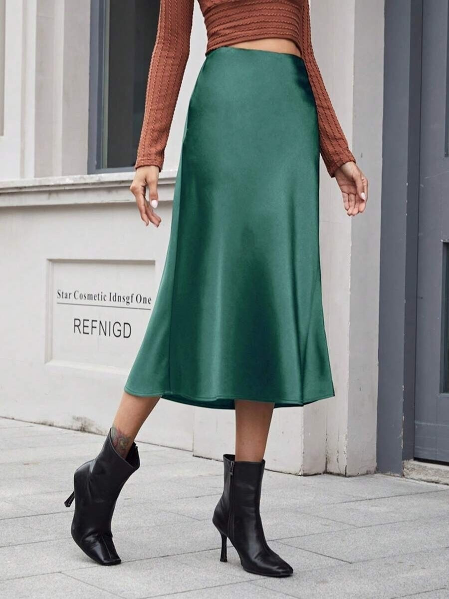 Sway Arden Satin High-Waist Midi Skirt