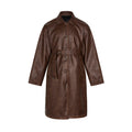 Halo Leather Mid-Length Trench Coat
