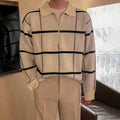 Metro Men's Knit Lapel Check Polo Shirt