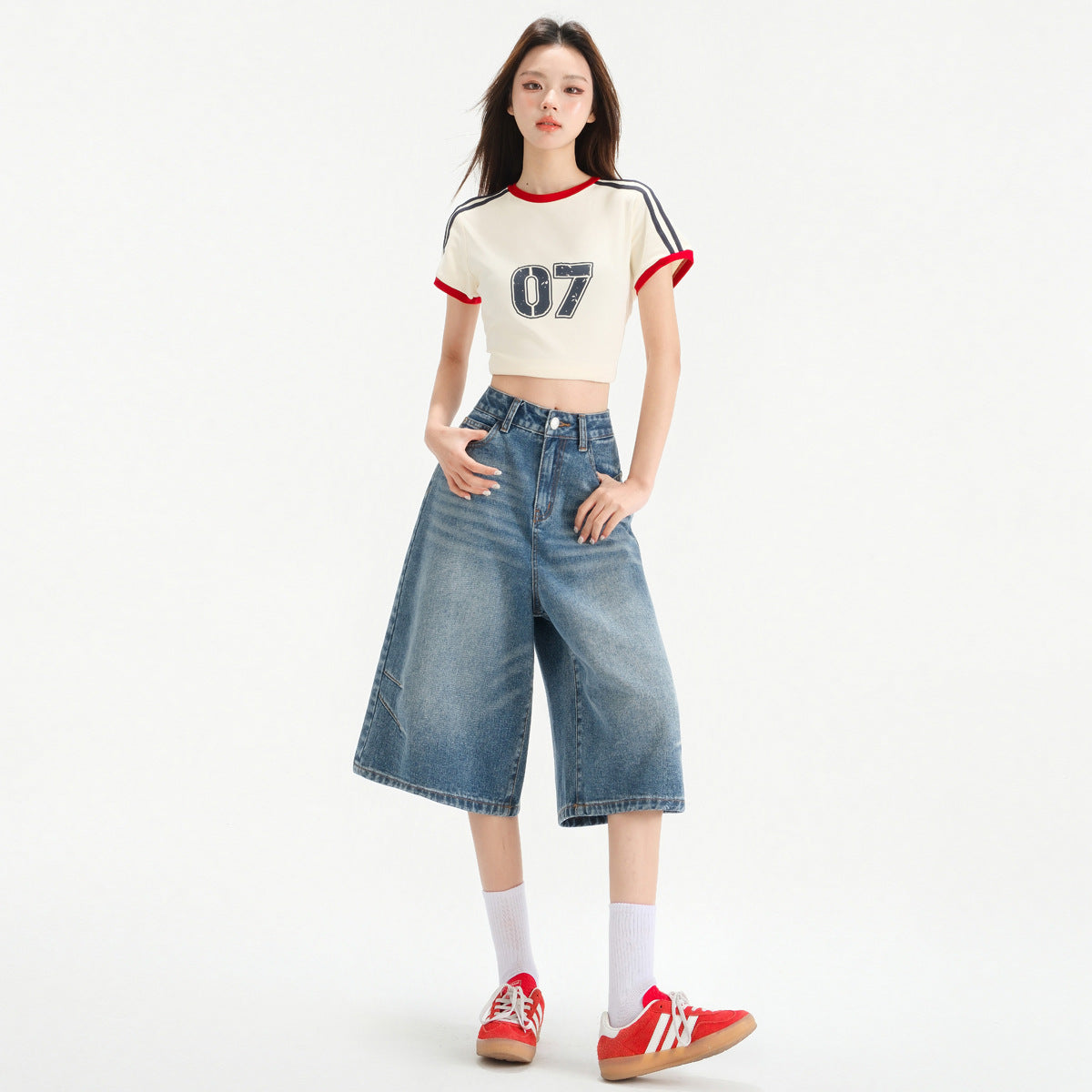 Indigo Upton Wide-Leg Jeans