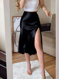 Sway Satin Minimalist Midi Skirt