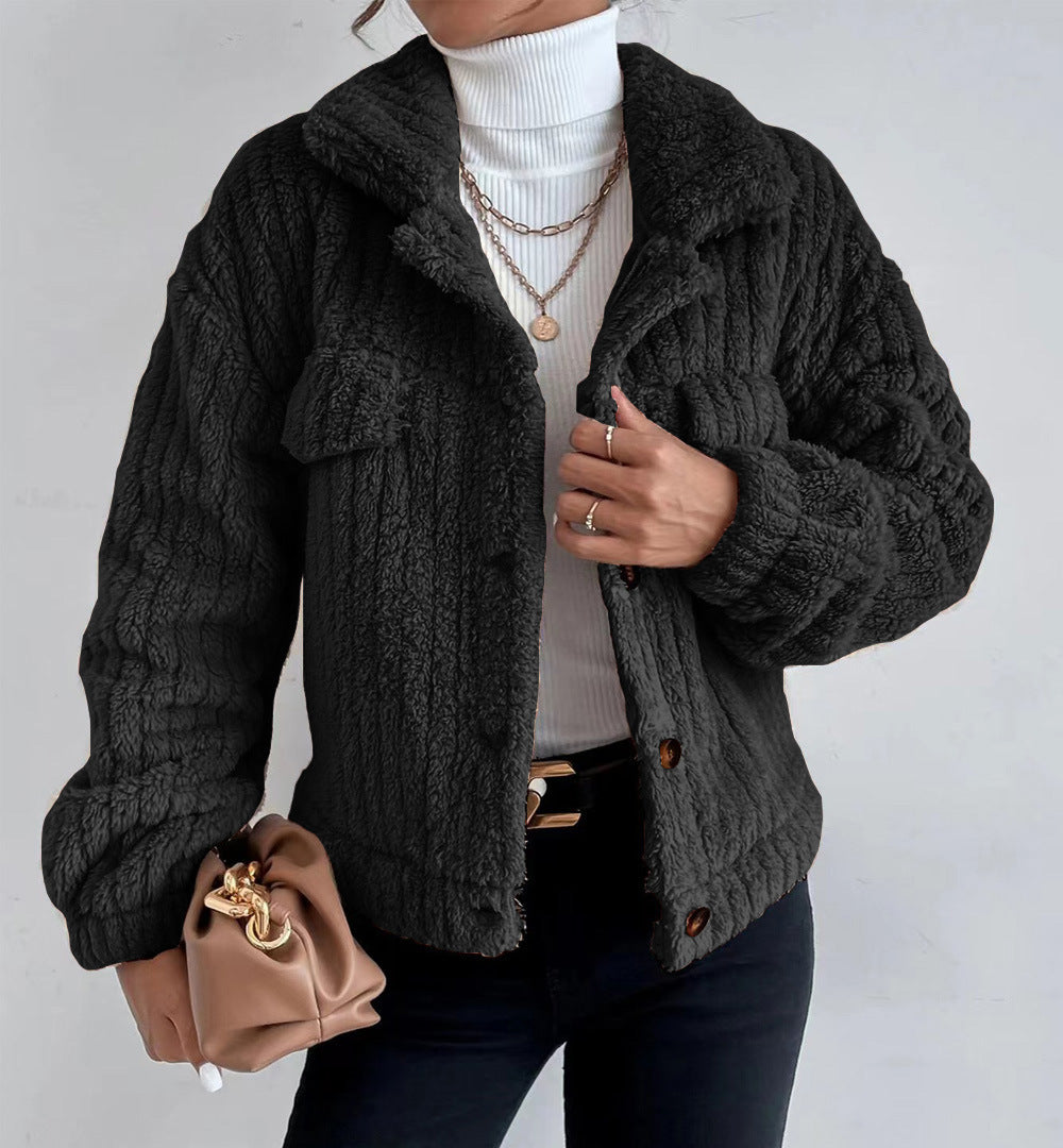 Cove Plush Fleece-Lined Lapel Jacket